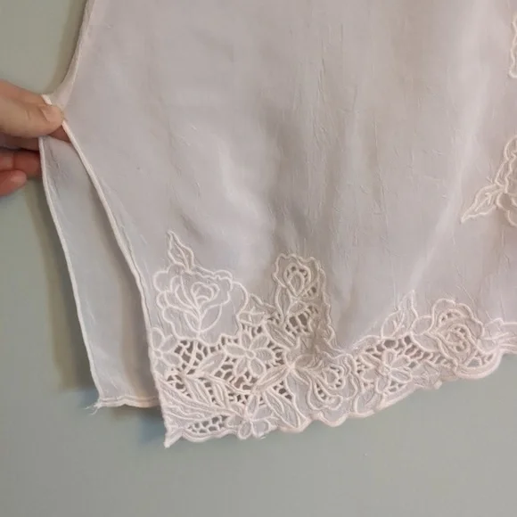 Johnny Was Blush Pink Embroidered Floral Lace Short Sleeve Tunic Top – Medium - Picture 9 of 11